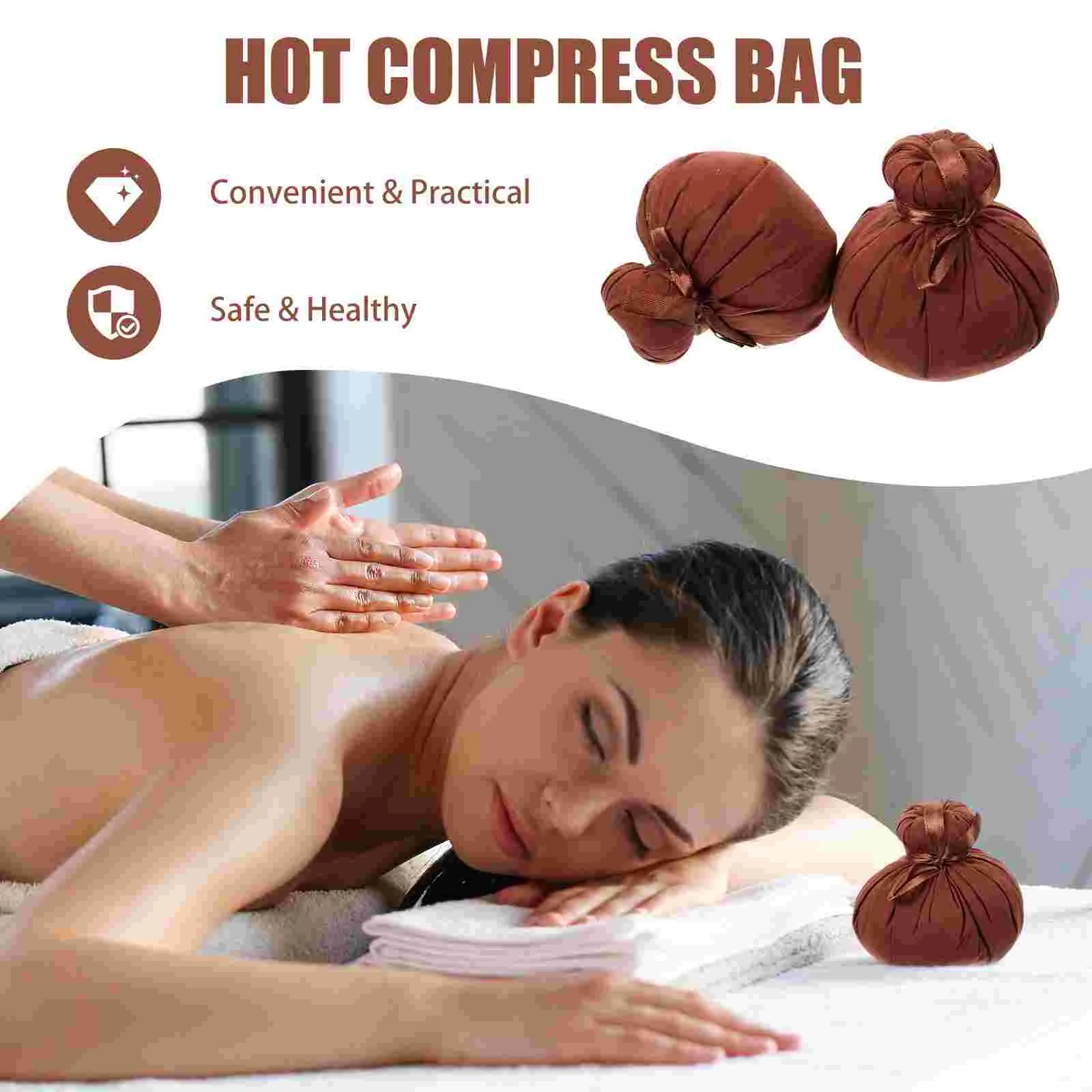 2 Pcs Wormwood Warming Bags Massage Balls Herbal Compress Chinese Medicine Pain