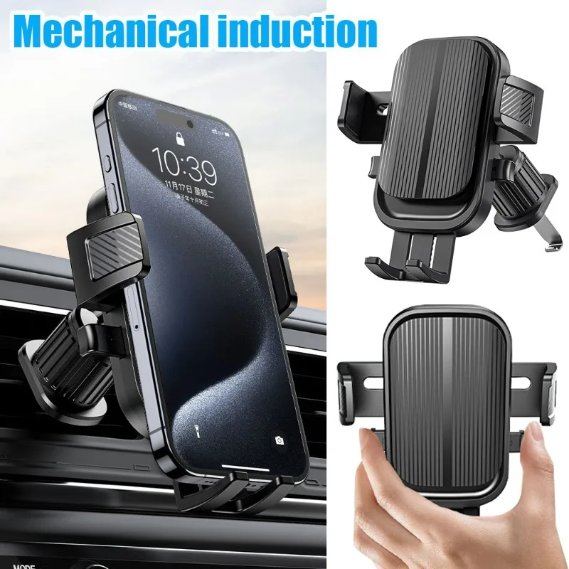 Car Vent Phone Holder 360° Rotation Universal Mechanical Induction Vehicle GPS Navigation Bracket for 4.7-7.2inch Smartphone