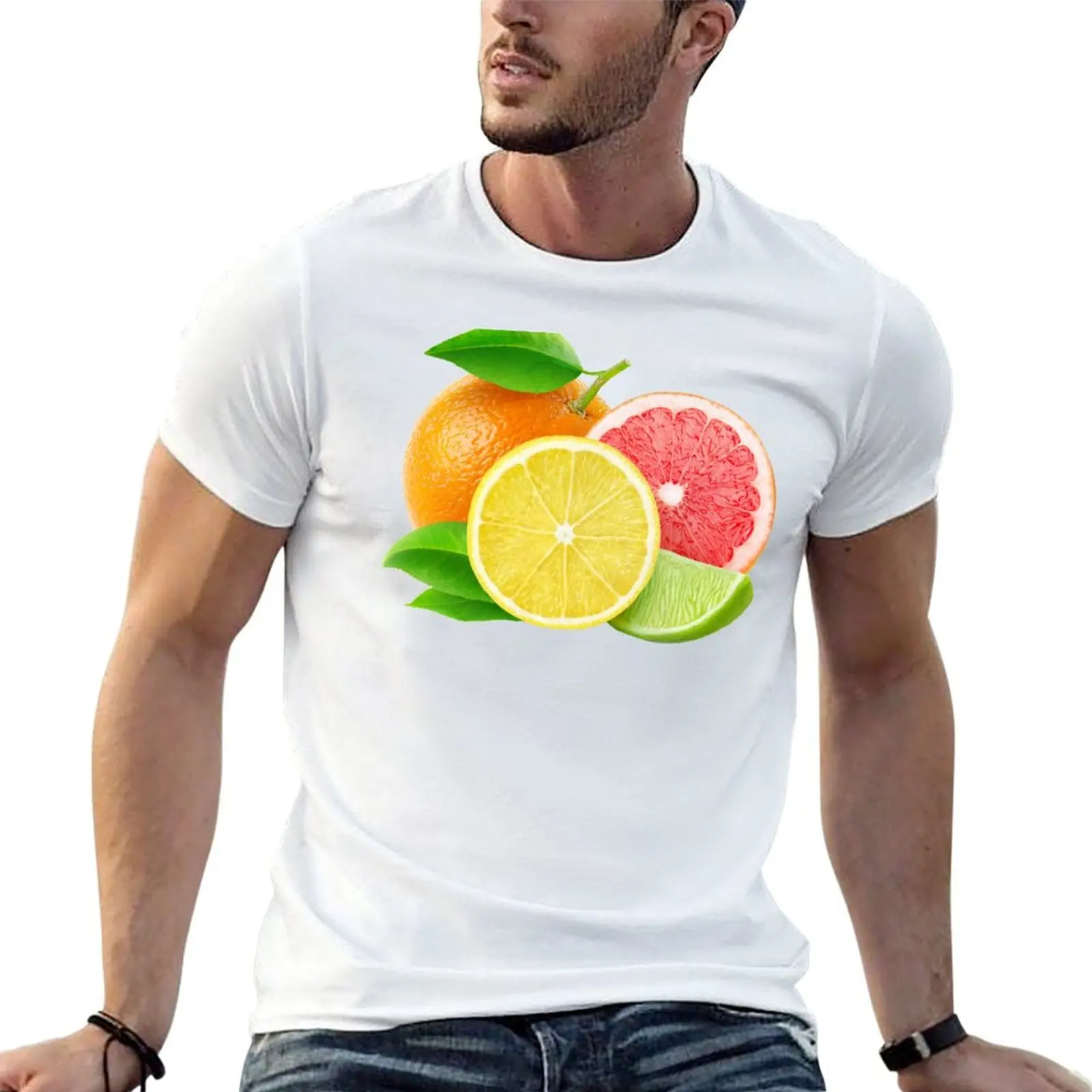 Various citrus fruits T-Shirt Basic Simple Casual Short Sleeve Tee