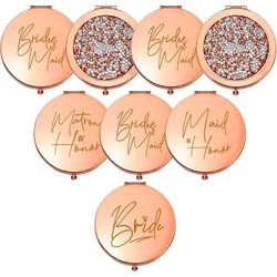 Bride maid matron of honor Compact Mirror Wedding Bridal Shower Bachelorette hen do party Bach weekend bridesmaid Proposal gift