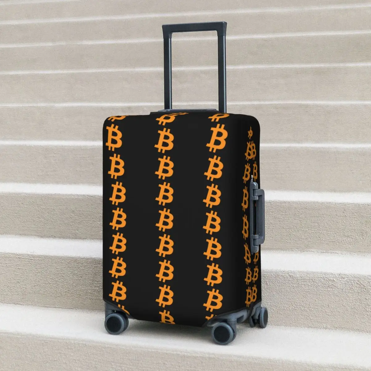 Bitcoin Cryptocurrency - Bitcoin BTC Suitcase Cover Protection Elastic Trip Luggage Protector Covers for 18-32 Inch