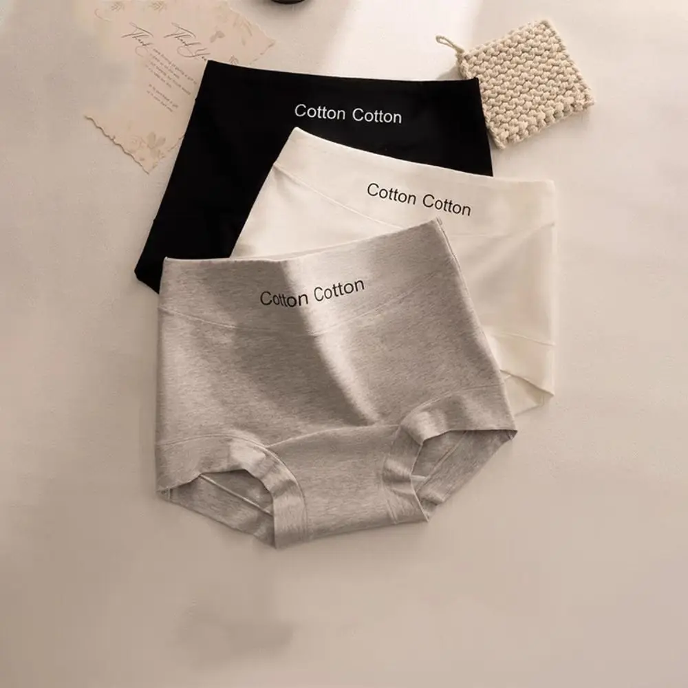 

3Pcs Underpants Comfortable Simple Briefs Cotton Crotch Mid Waist Seamless Underwear Panties Underwear for Women Girl