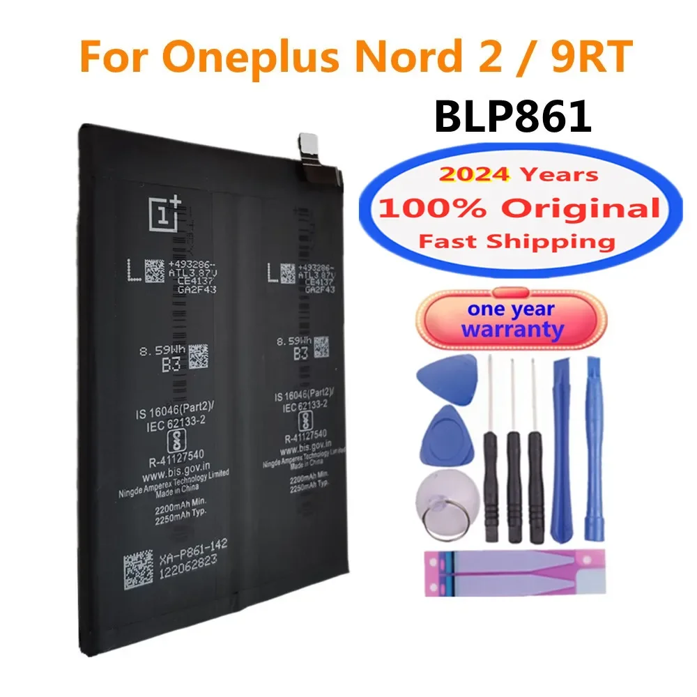 2024 Years New 100% Orginal Battery BLP861 4500mAh For 1+ One Plus Oneplus Nord 2 Nord2 9RT Cell Phone Batteries Bateria