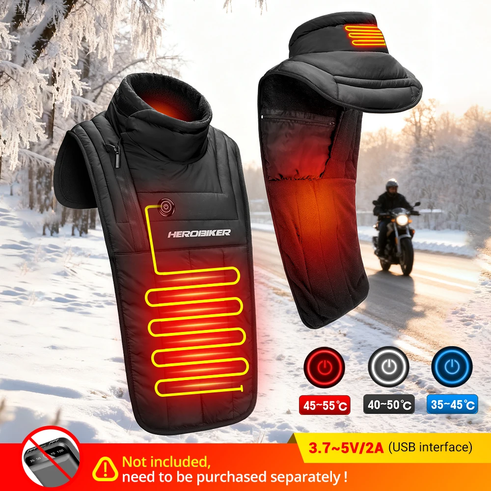 

Motorcycle Neck Warmer Winter Neck Chest Electric Heating Warm Waterproof Outdoor Cold Proof Heating Neck Snow Riding Warm