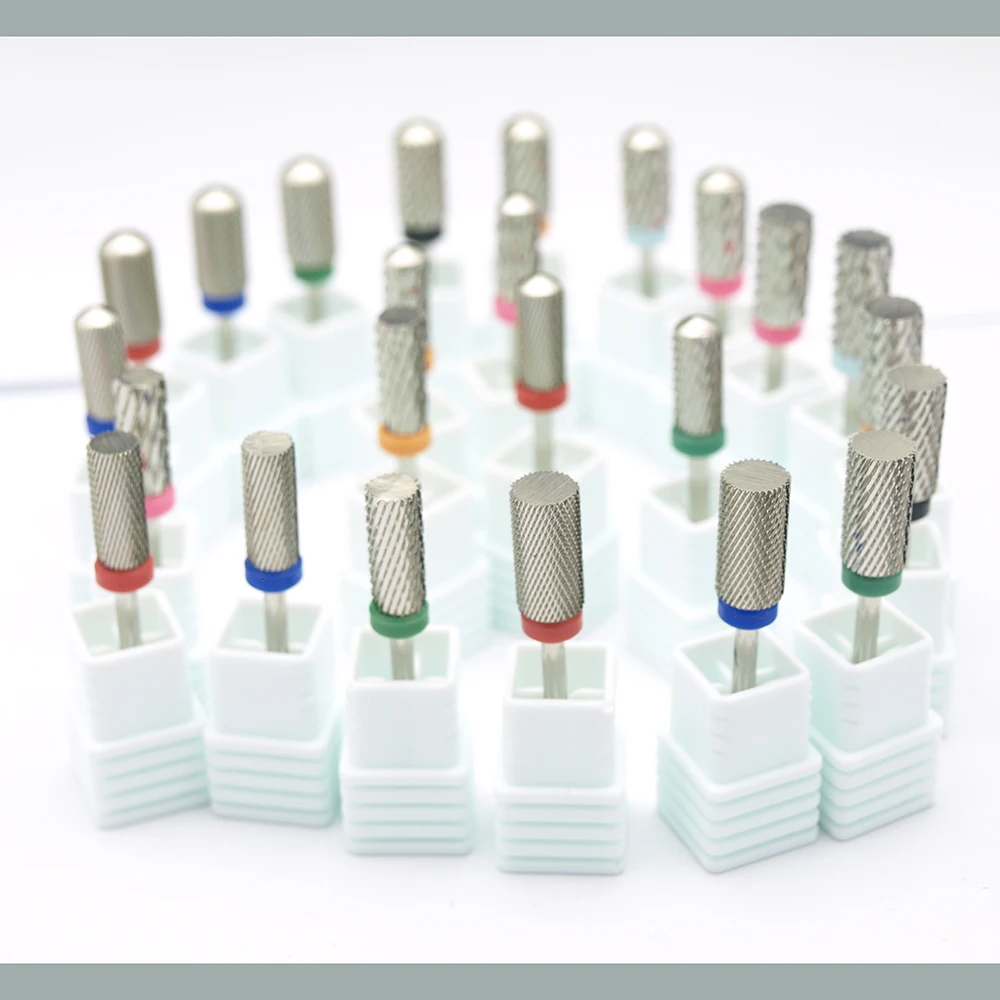 5 in 1 실버 테이퍼드 안전 카바이드 네일 드릴 비트 (컷 드릴, 카바이드 커터 포함) 매니큐어 젤 네일 제거 액세서리