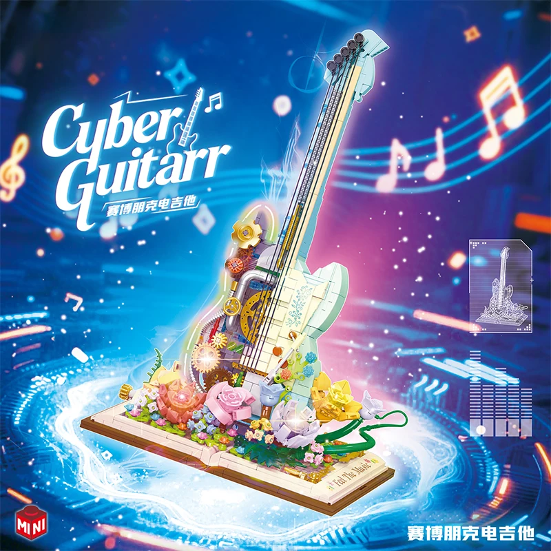 

Creative Semi-mechanical Violin Building Block, Flower Book Musical Instruments, Mini Assembly Toys Set, For Children Girls Gift
