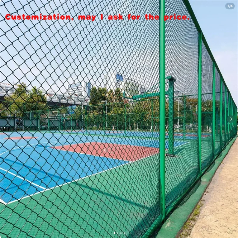 

custom.Easily Assembled PVC Coated Galvanized Chain Link Fencing 60mm Tennis Basketball Other Sports Courts Stadium Fen