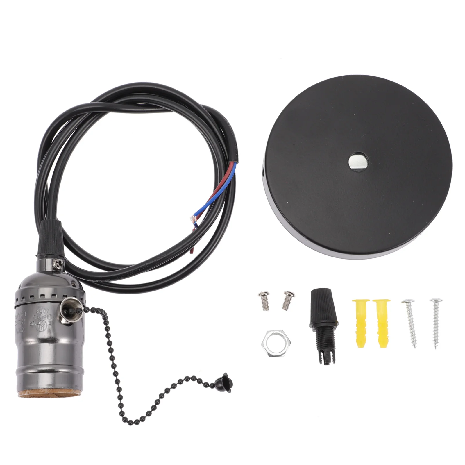 

Retro Pendant Lamp Holder E27 Light Bulb Socket Aluminum Iron Plastic Material Smooth Finish Easy Installation for Bedroom Home