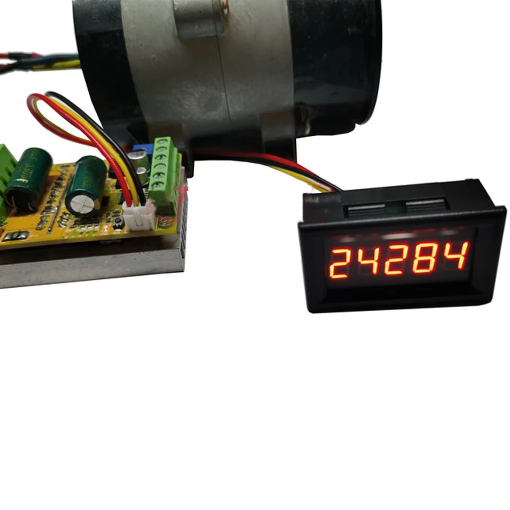 DC3-15V Measuring Gauge 5 Digital Red LED Tachometer RPM Speed Meter for Lathe Conveyor Belt Quality Inspection Machines