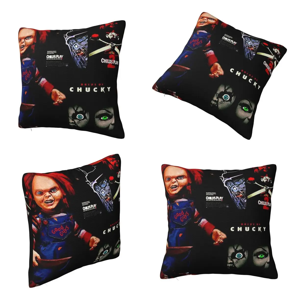 Chucky Horror Movie Square Pillowcase Cushion Cover Pillow Case Throw Pillow Cover for Home Bedroom Car