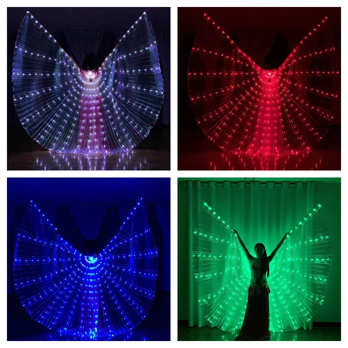 

Светодиодные крылья бабочки, светящиеся крылья сумасшедшего свадебного вечеринки, декор на Хэллоуин, аксессуары для дня рождения, реквизит для танца живота