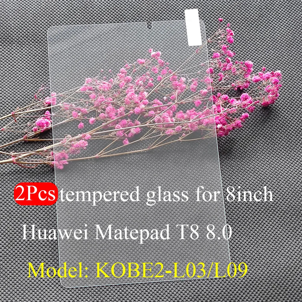 2Pcs Screen Protectors for Huawei MatePad T8 8.0 Model KOB2-L09 KOB2-W09 HD 0.33MM 9H for 8.0 Inch Huawei T8 Tempered Glass