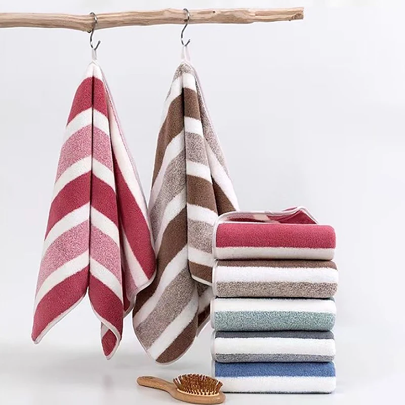 Thickened Absorbent Bath Towel Soft Face Towel For Home Striped Pattern Towel Set Soft Hand Towel Bath Towel Quick Drying Towel