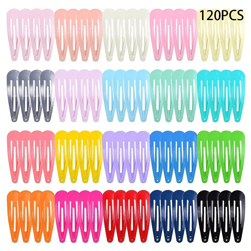 120 Uds. Pinzas para el cabello brillantes y coloridas, laca para hornear, gotas de agua, Clips bb para niños, flequillo de pelo roto, Clips, tarjetas para el cabello, accesorios para el cabello