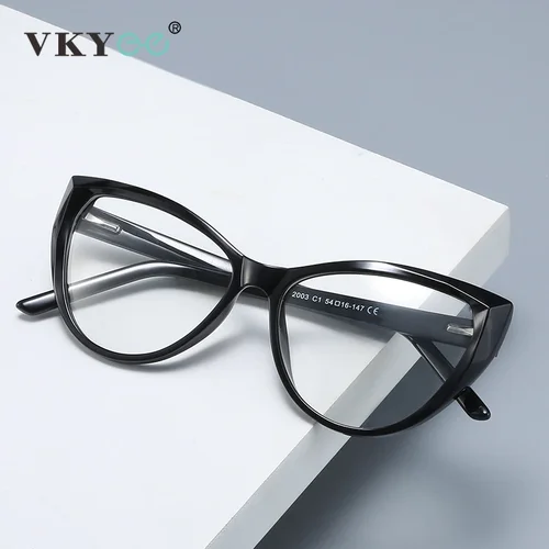 Imagen 2 del producto VICKY nuevas gafas de protección contra luz azul, gafas ligeras de ojo de gato negro a la moda para mujer, gafas graduadas para ordenador a la moda