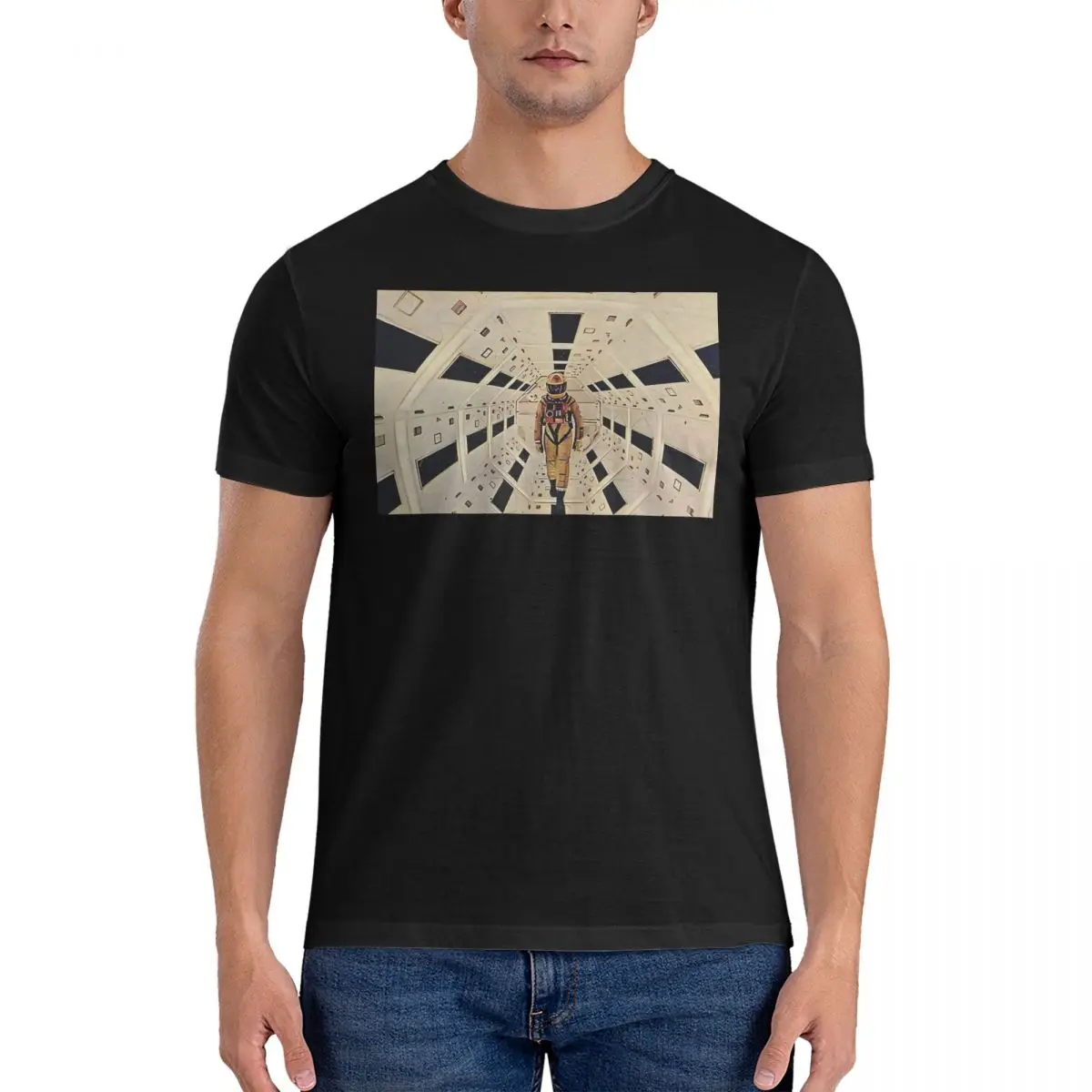 Men's T-Shirts Kubrick's Humorous Pure Cotton Tees Short Sleeve 2001 A Space Odyssey T Shirts O Neck Tops Gift Idea