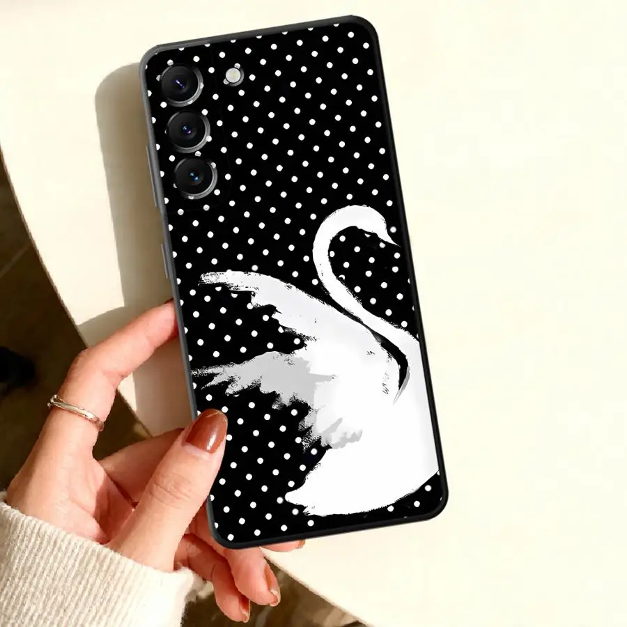 Wave Point Swan Case for Samsung Galaxy A57 A56 A26 A533 A55 A37 A16 A54 A35 A24 A36 A17 A52 A34 A25 A27 Phone Cover A14 A12 A13