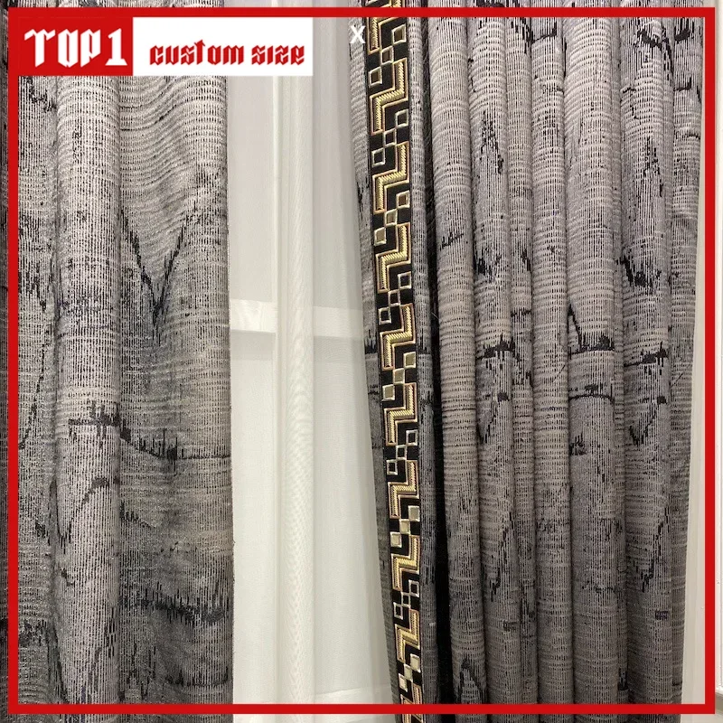 

Gordijnstof Oneindige Hoogte Zwarte Jacquard Gordijnen Leapfrog Licht Luxe Fabrieksgordijn