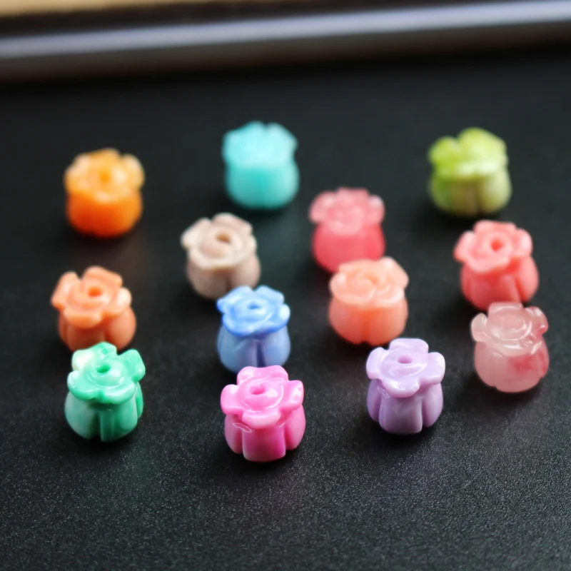 10Pcs 8mm Artificial coral beads Lovely Lily of the Valley Flower Beads Double Colored Multi-color for Jewelry making DIY