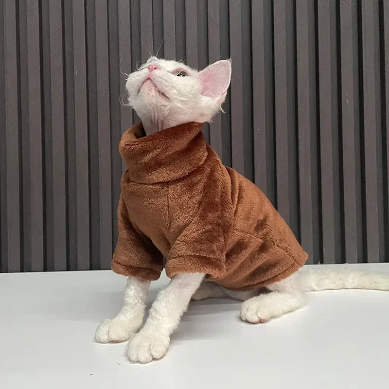 Mode Winter Zacht Warm Kattenkleding Comfort Verdikte Kattenkleding Voor Sphynx Kattenkleding Haarloze Kattenkitten Outfits Kleding