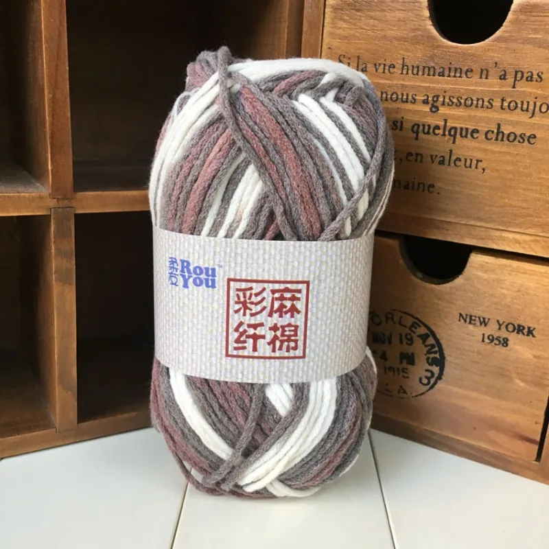 100g Dyed Pure Milk Cotton Yarn, Gradient 8 Strand Medium Coarse Yarn DIY Scarf, Hat, Glove Sweater Crochet Thread, Woven Gift