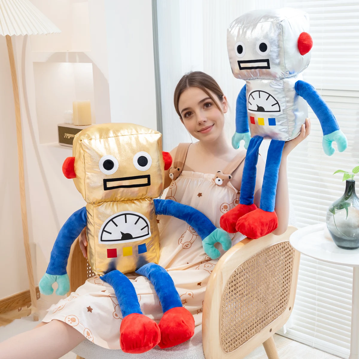 

Креативная и забавная плюшевая игрушка-робот, космический робот, подарок на день рождения, декор для дома