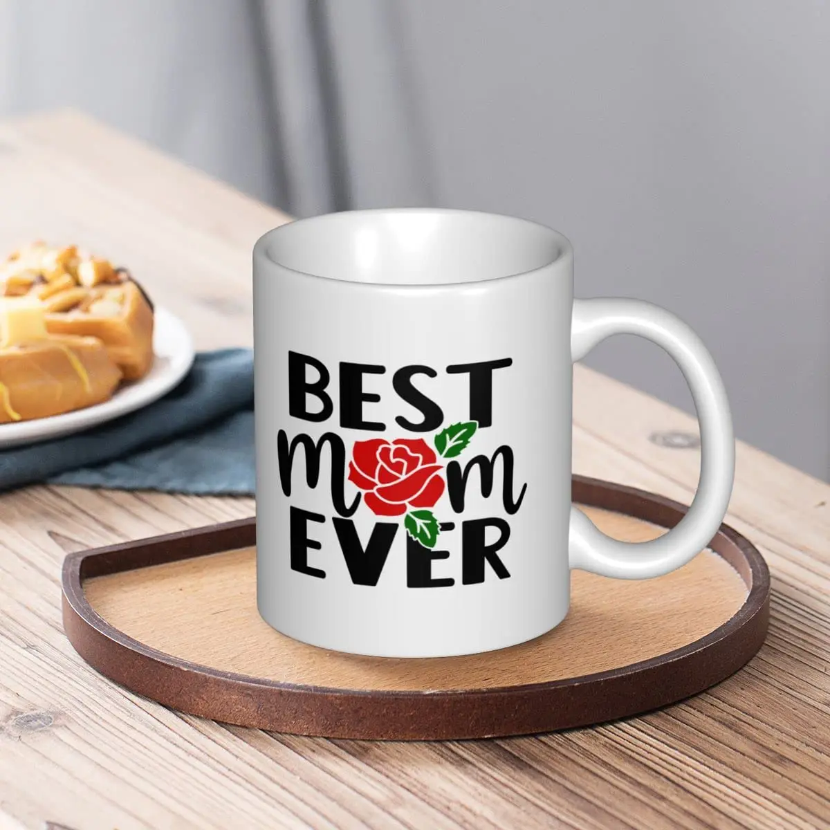 

Best Mom Ever Coffee Mug White Ceramic 11 Oz Rose Milk Tea Cups Gifts for Mom Mother’s Day Mugs Birthday Gifts