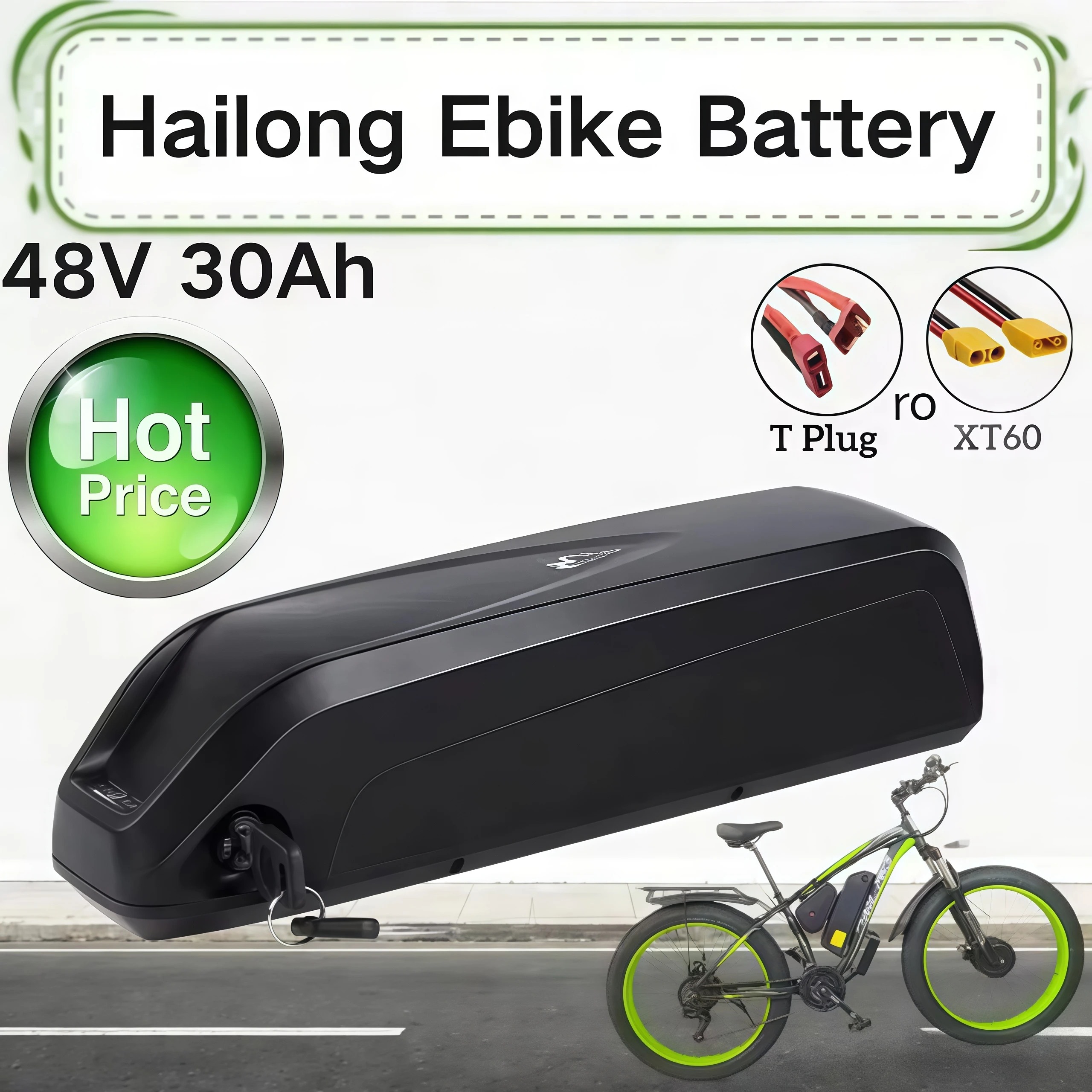 Hailong Ebike Battery Pack 36V 48V 52V For Bafang BBS02 BBS03 BBSHD Motors 250W-1500W With BMS 30A Electric Bike Replacement