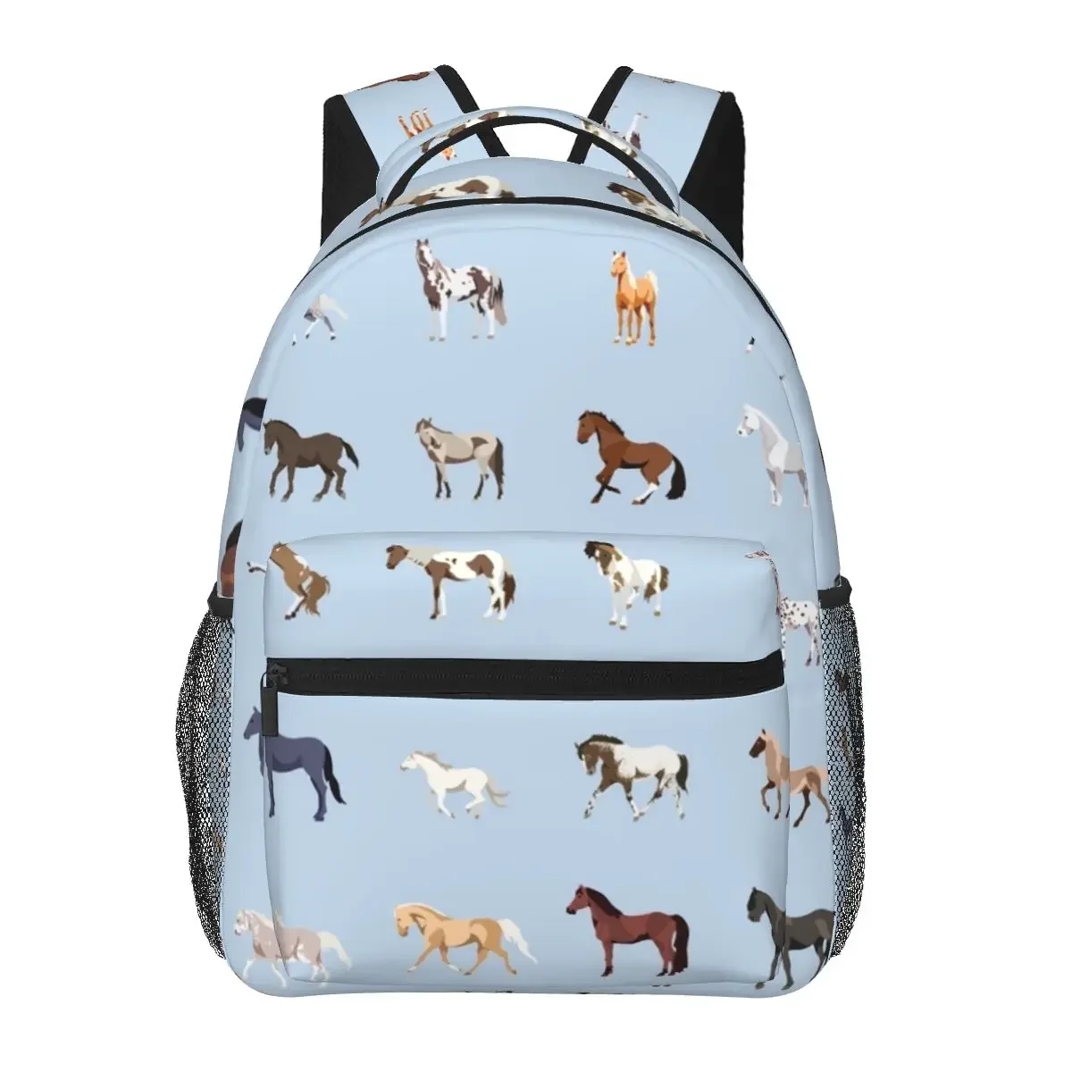 USA Horse Breeds Pattern Backpacks Boys Girls Bookbag Children School Bags Cartoon Laptop Rucksack Shoulder Bag Large Capacity