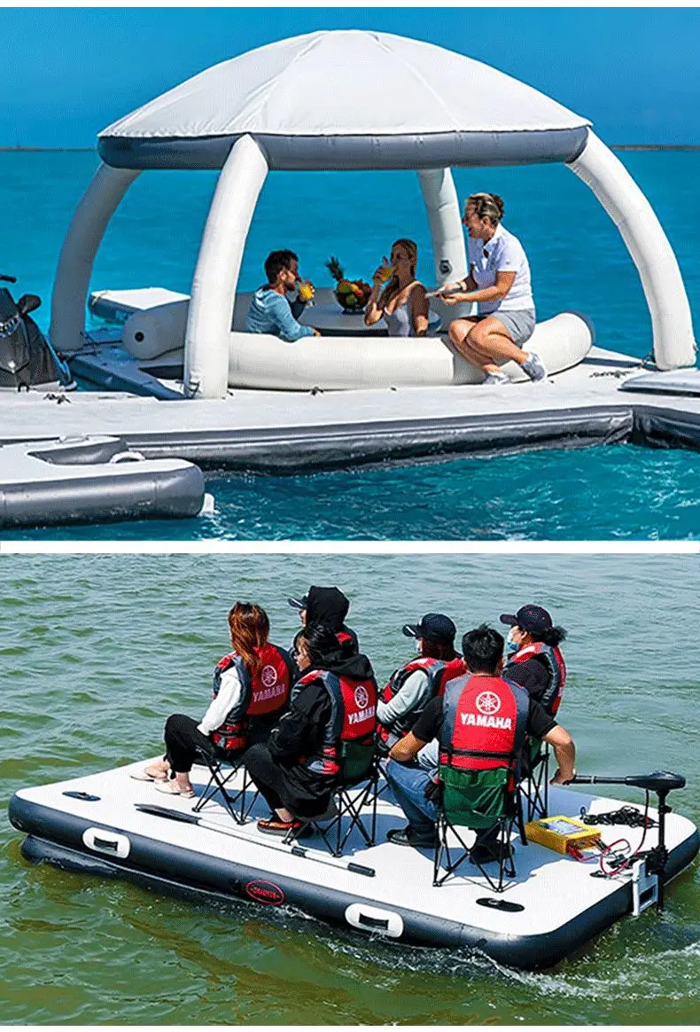 Water Party Leisure Resort Park Inflatable Floating Boat Dock Air Platform Sofa
