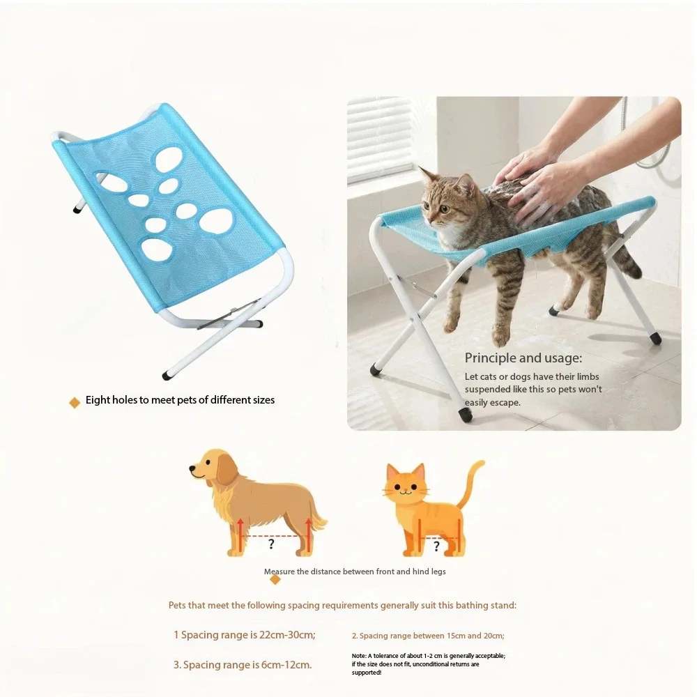 Cat Bathing Tool, Nail Clipper Holder, Pet Grooming Hammock, Anti-Scratch and Anti-Bite Small Dog Grooming Rack