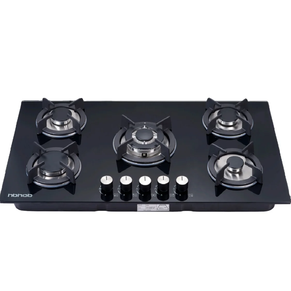 Tempered Glass Gas Stove with 5 Cooking Burners
