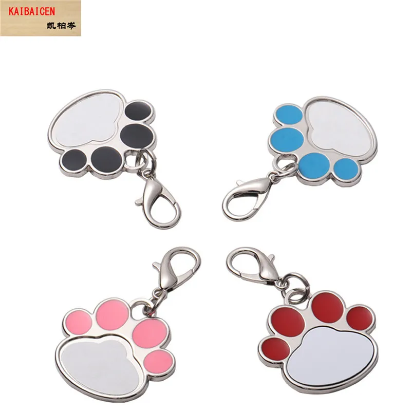 

20SETS Sublimation blank Dog Cat Paw Shaped Key Chain Pet Tags Sublimation Ink Transfer Paper Print products material