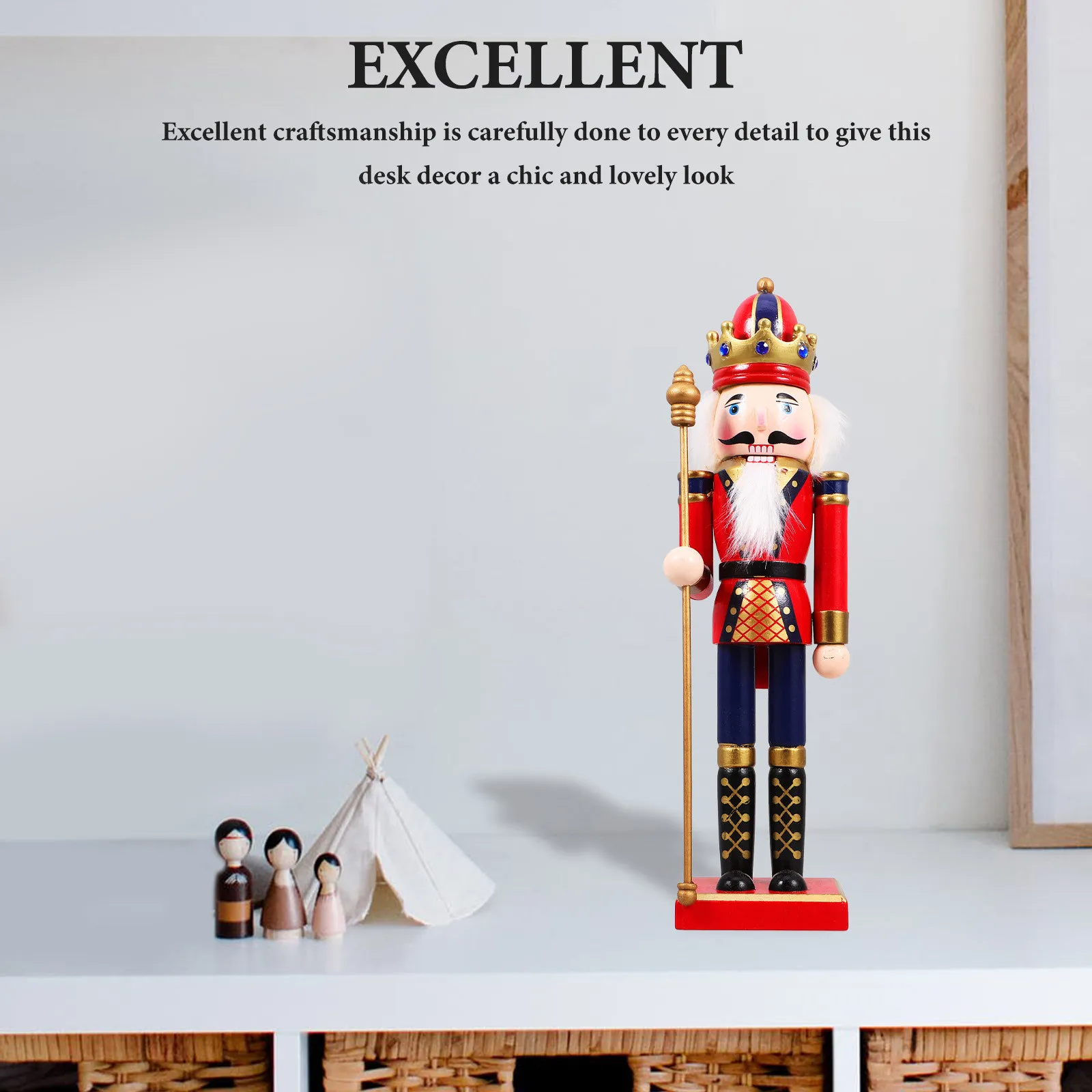 

Деревянный Щелкунчик: Новогоднее украшение в виде солдата, декор для дома, настольный декор, праздничный подарок, статуэтка ручной работы