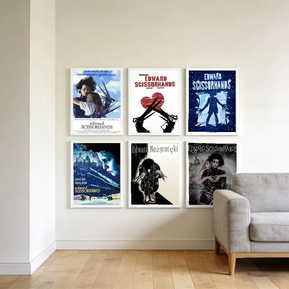 Classic Movie E-Edward S-Scissorhands Poster Top-Quality Poster For Household Room Bar Cafe Wall Art Decor & Gift Item