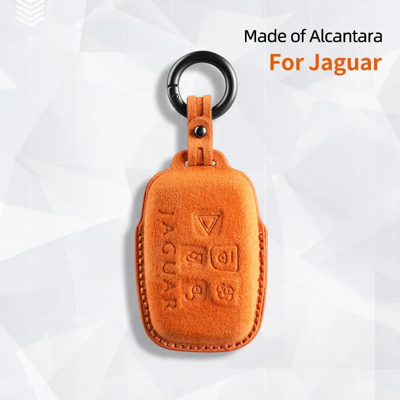 

Alcantara Car Key Case Protect Shell For Jaguar XE XJ XF XJL Suede Auto Accessries Cover keychain