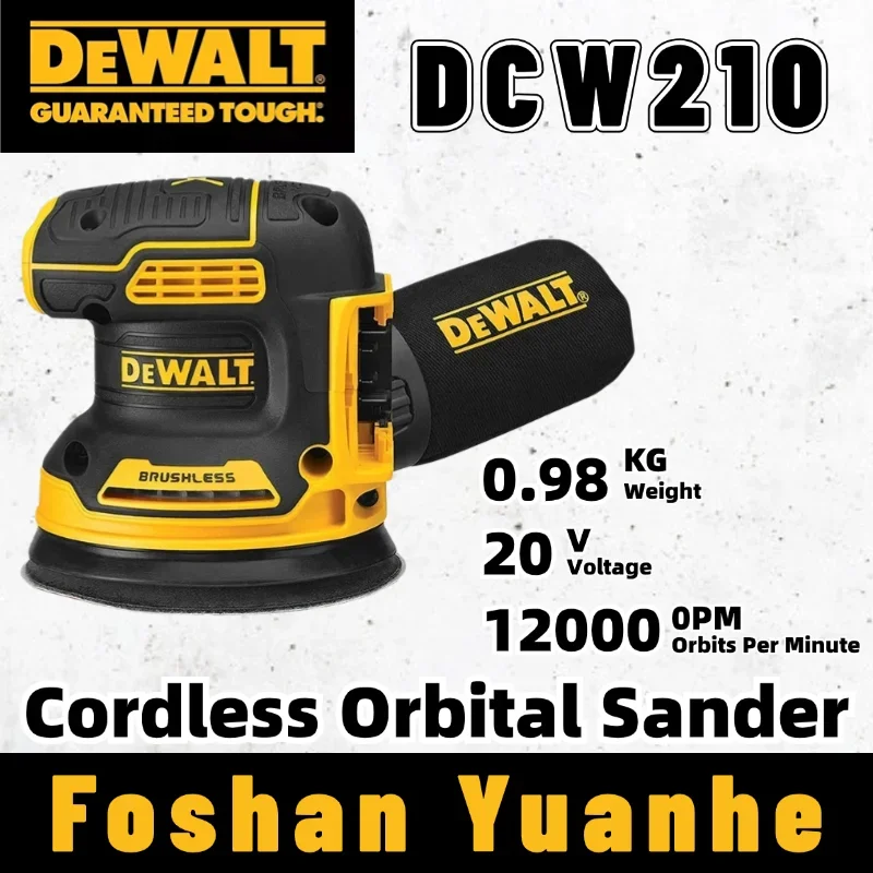 

Орбитальная шлифовальная машина DEWALT DCW210B, литиевая батарея 20 в, бесщеточная, 5 дюймов, ручная шлифовальная машинка с вибрацией, 8000 ~ OPM