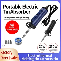BBT-580 Automatic Vacuum Desoldering Pump with 3 Suction Nozzle EU/US Plug Tin Sucker Vacuum Soldering Repair Tool