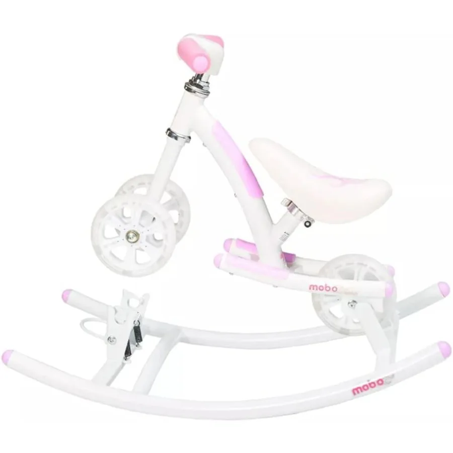 Cruiser Wobo Rocking Horse Ride On & Baby Balance Bike Rosa, altura del asiento ajusta 11-19 pulgadas