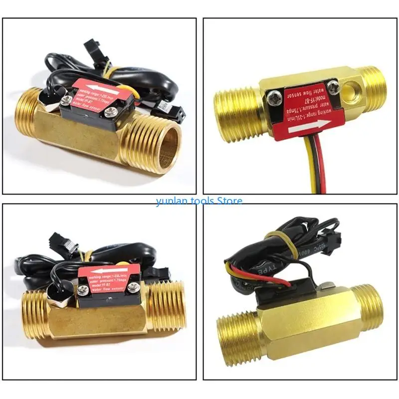 

50LB G1/2" Water Brass Switch Hall Effect Liquid Flowmeter Water Dispense