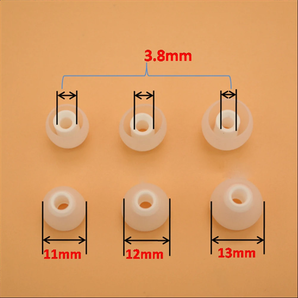 

5 Pair of 3.8mm In Ear Tips Earbuds Headphone Silicone Ear Sleeve Ear Tip Earbuds for Earphone (Random Color) - Size L