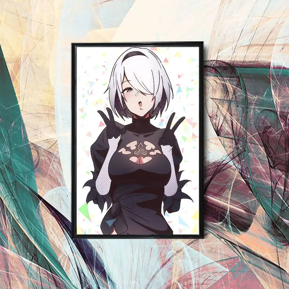 Highly popular mature lady YoRHa Nier 2B Poster Poster Paper Print Home Living Room Bedroom Entrance Bar Cafe Painting