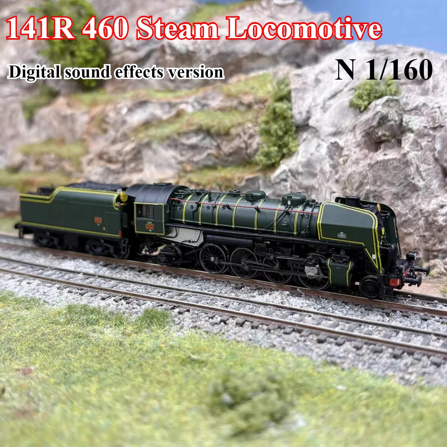 N type 1/160 Model Train HN2545S 141R 460 Steam Locomotive Digital Sound Effects Collectible Decorative Item Aldult Toy Gift