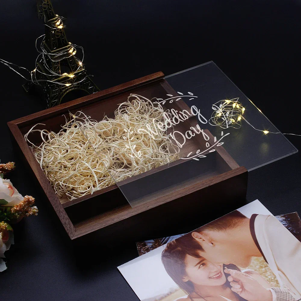 JASTER USB3.0 Pen Drive 128GB Album Wooden Box USB 3.0 Flash Drive 64GB Wedding Gift Pendrive 32GB Free Custom Logo Memory Stick