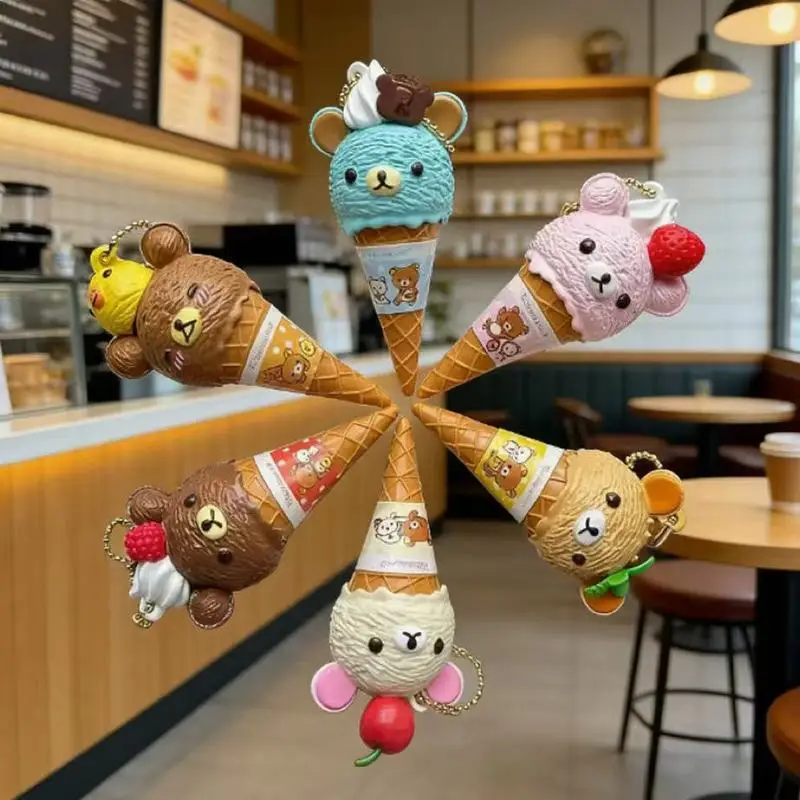 

Аниме-фигурка Кавайный медведь-мороженое в капсульной слепой коробке, подвеска-брелок для сумки, игрушка-модель, украшение, праздничный подарок
