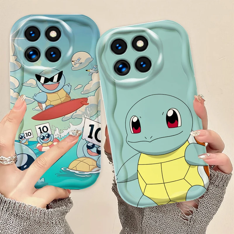 Cute P-Pokemones S-Squirtles For Xiaomi Mi 14 12 12T 11 Lite Poco M6 X6 X5 X4 X3 M3 F4 Pro GT NFC 5G Wave Oil Funda Phone Case