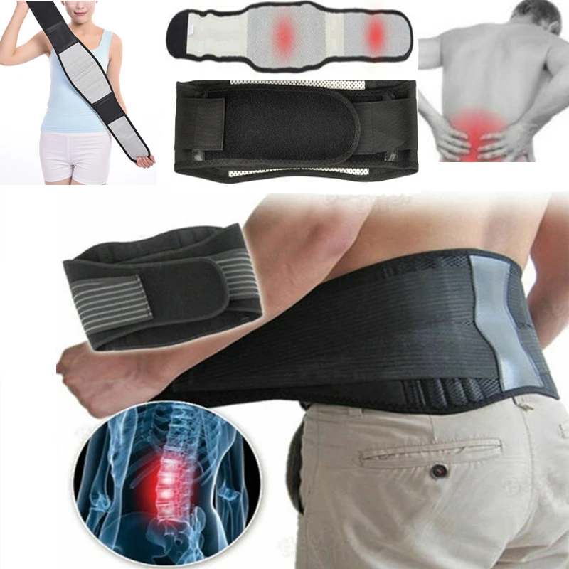 Ceinture de taille réglable en tourmaline auto-chauffante, thérapie magnétique, soutien lombaire, orthèse dorsale, bande de massage, soins de santé