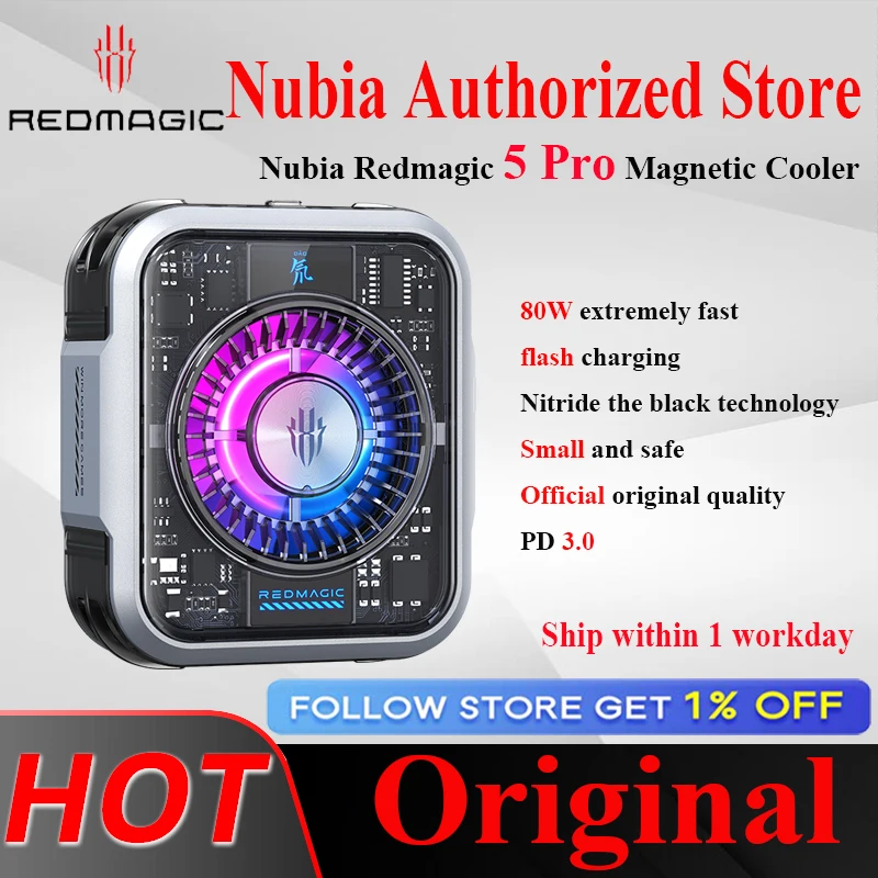 Nubia RedMagic Cooler 5 4 Pro Magnetic Ice FunCooler RGB LED 36W أشباه الموصلات تبديد الحرارة التبريد للألعاب Oneplus الهاتف