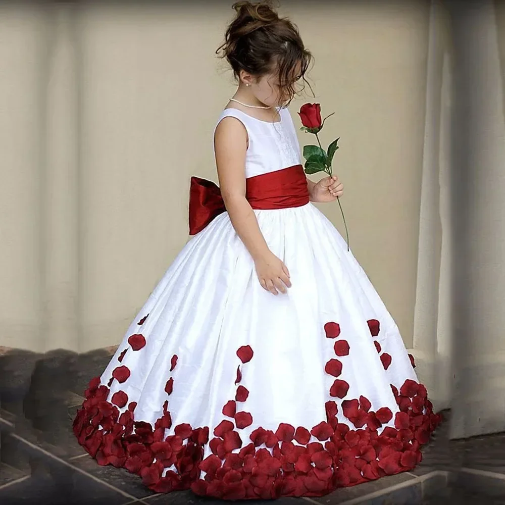 Abito da ragazza di fiori in pizzo con gonna staccata senza maniche Princess Pageant Kids Girl Wedding Birthday Party abito da prima comunione