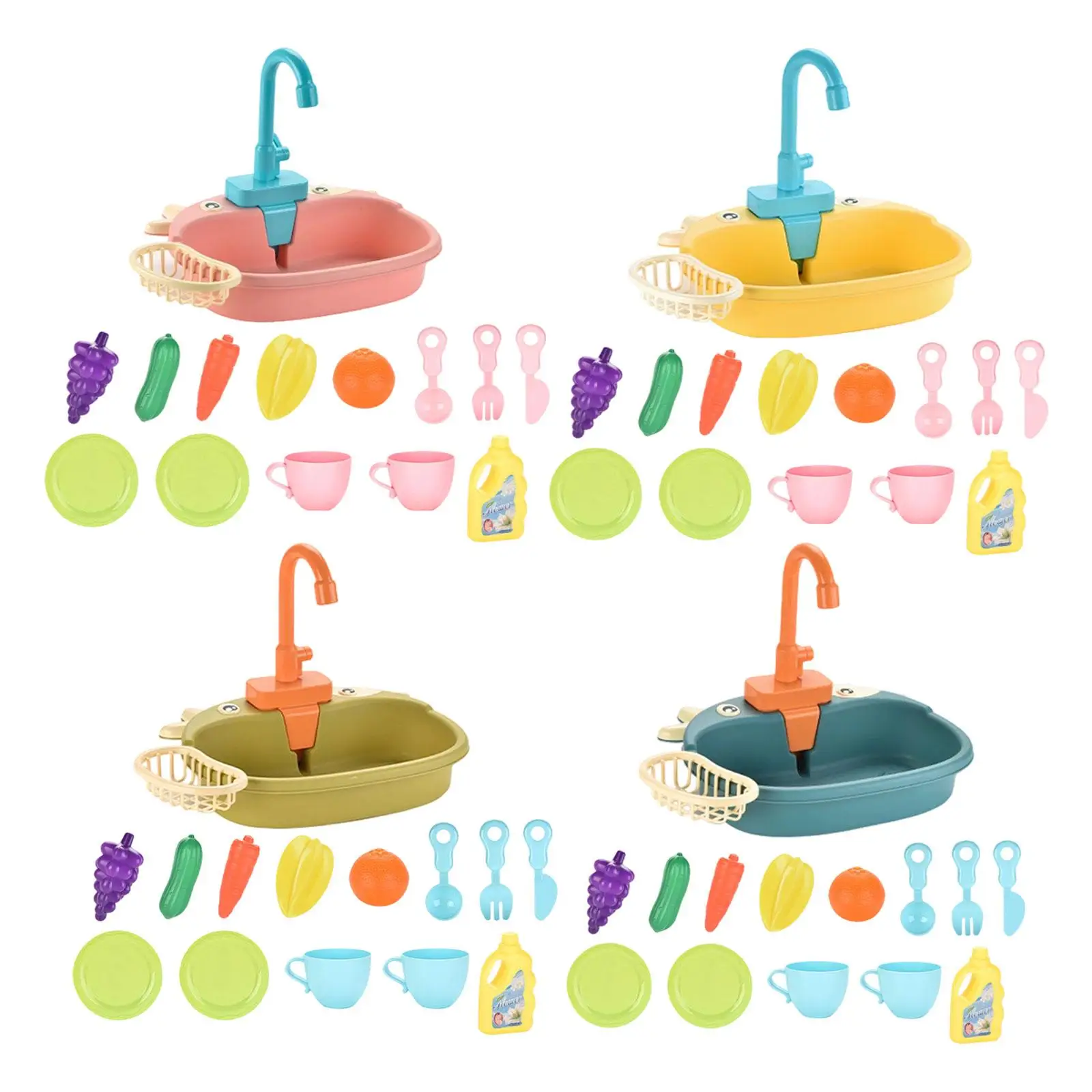 Jouets d'évier de cuisine avec système de Circulation d'eau électrique d'eau courante, jouets de Simulation pour garçons, enfants, filles, tout-petits